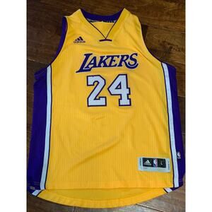 Adidas Los Angeles Lakers Kobe Bryant #24 Jersey Yellow Swingman Sz Large Home